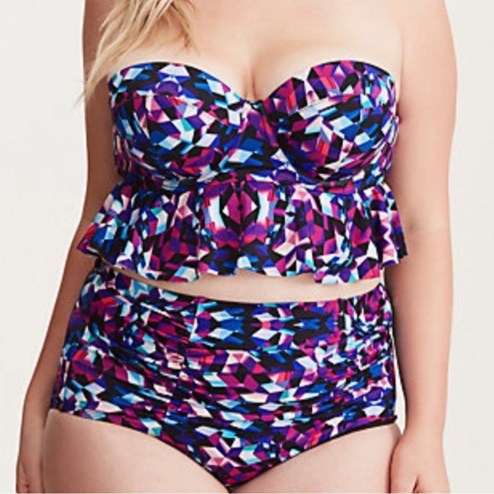 Torrid Colorful Geometric Bikini Top